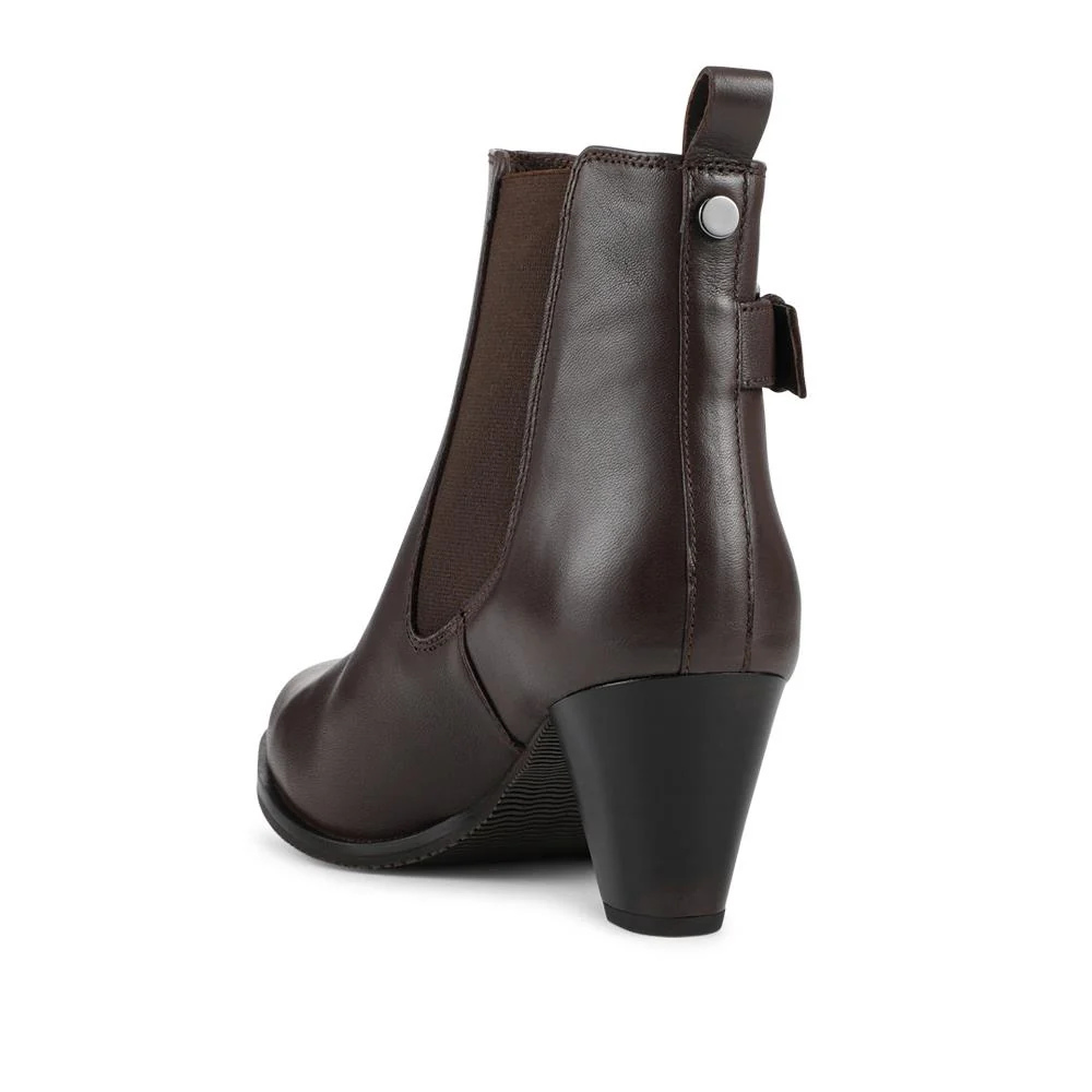 Marya Cuban Heel Leather Ankle Boots - MARYA / 327 843 - Brown - Image 3