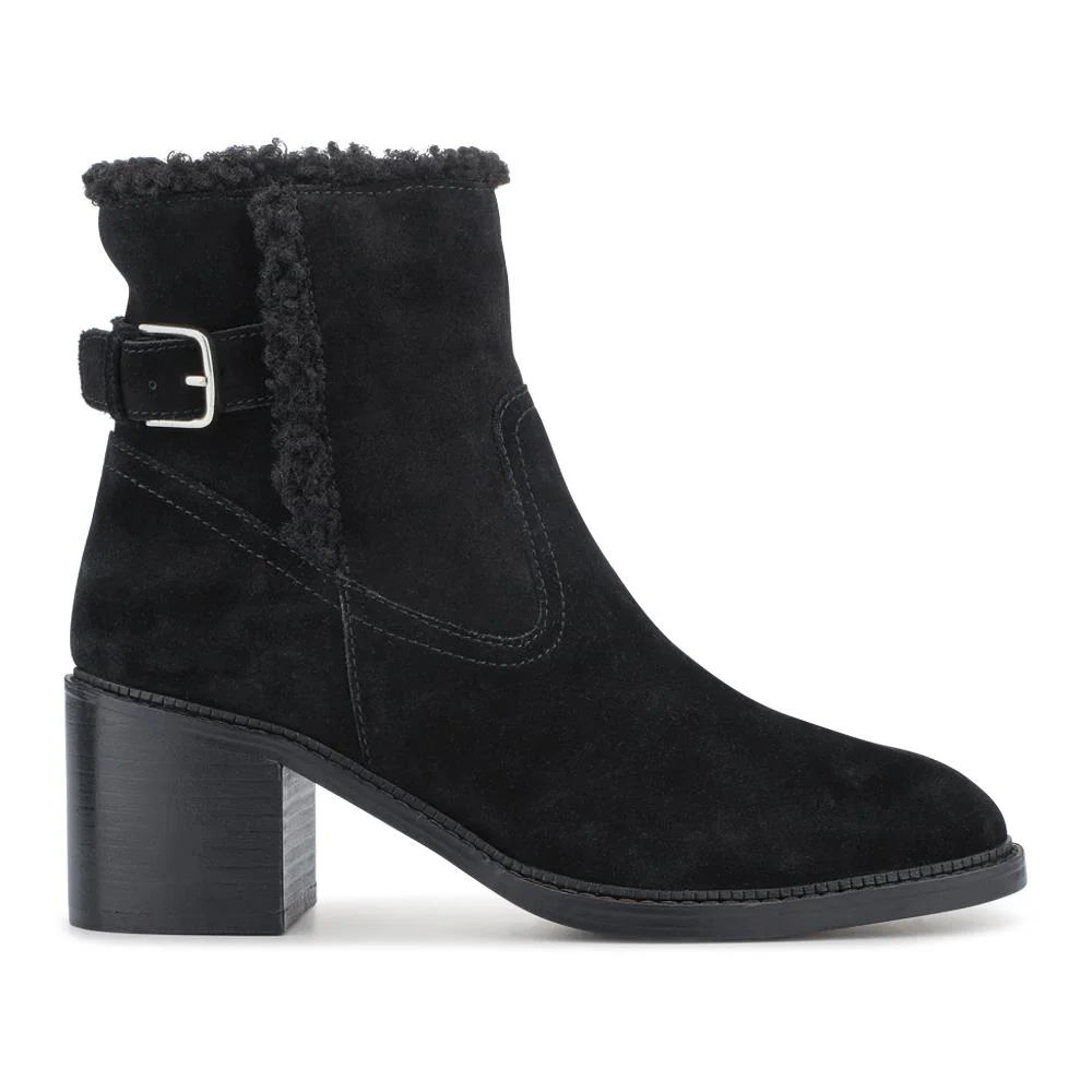 Mavis Leather Buckled Ankle Boots - MAVIS / 327 862 - Black Suede - Image 2