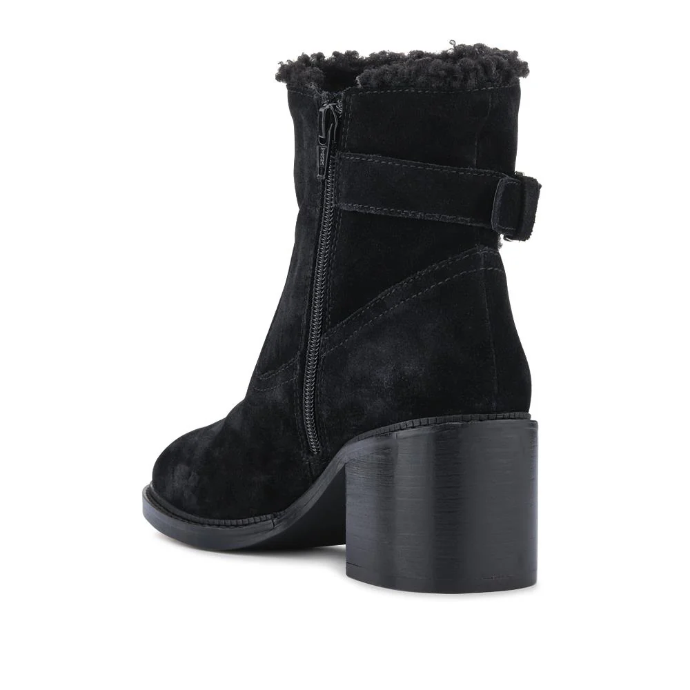 Mavis Leather Buckled Ankle Boots - MAVIS / 327 862 - Black Suede - Image 3