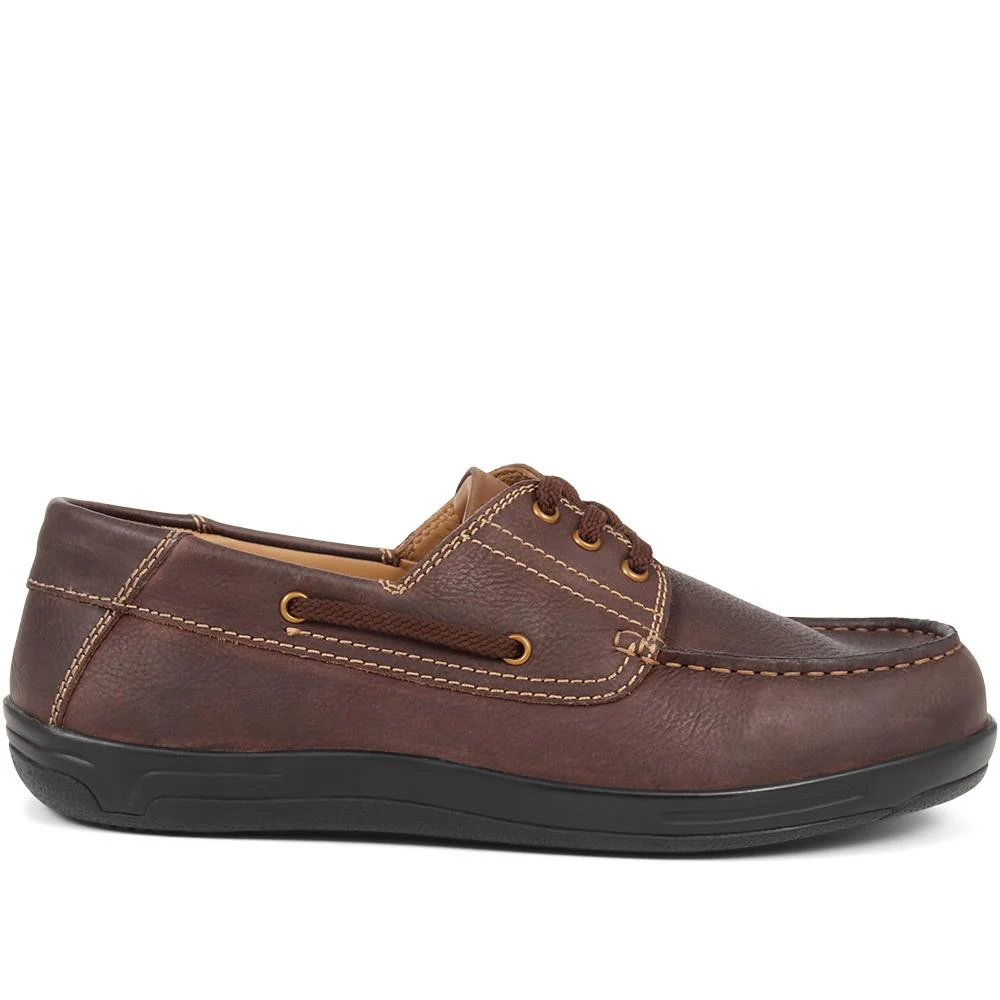 Maximus Extra Wide Leather Boat Shoes - MAXIMUS / 323 739 - Brown - Image 2
