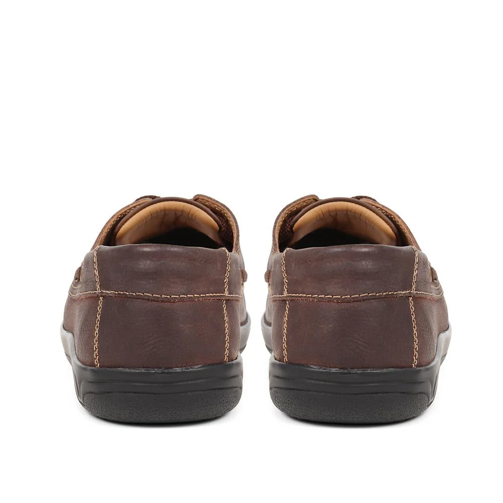Maximus Extra Wide Leather Boat Shoes - MAXIMUS / 323 739 - Brown - Image 3