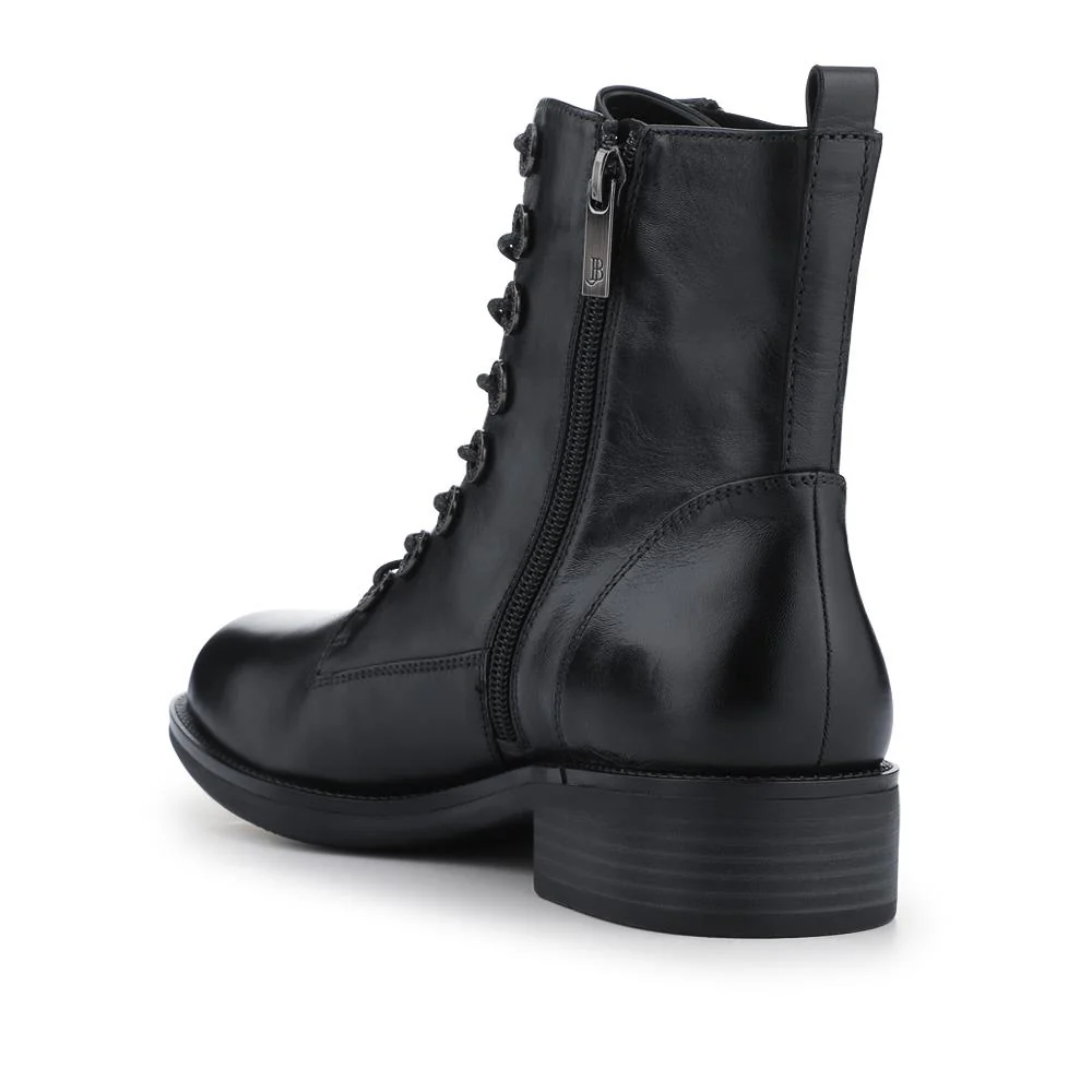 Mckenna Leather Heeled Military Boots - MCKENNA / 328 020 - Black - Image 3