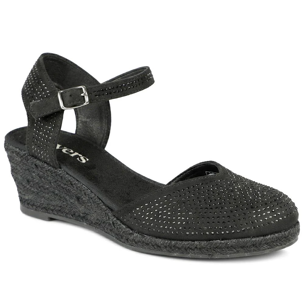 Memory Foam Buckled Espadrilles - WBINS43082 / 329 261 - Black