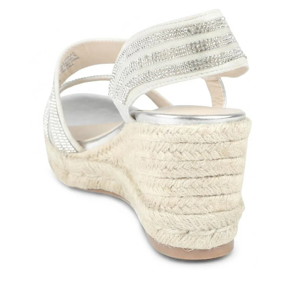 Memory Foam Elastic Fit Espadrilles - WBINS43083 / 329 262 - Silver - Image 3