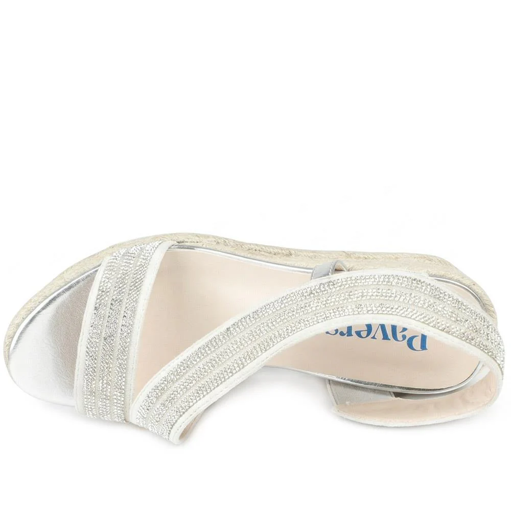 Memory Foam Elastic Fit Espadrilles - WBINS43083 / 329 262 - Silver - Image 4