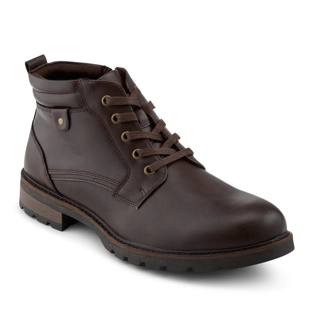 Memory Foam Lace Up Boots With Zip Fastening - JIAHU42000 / 328 612 - Brown