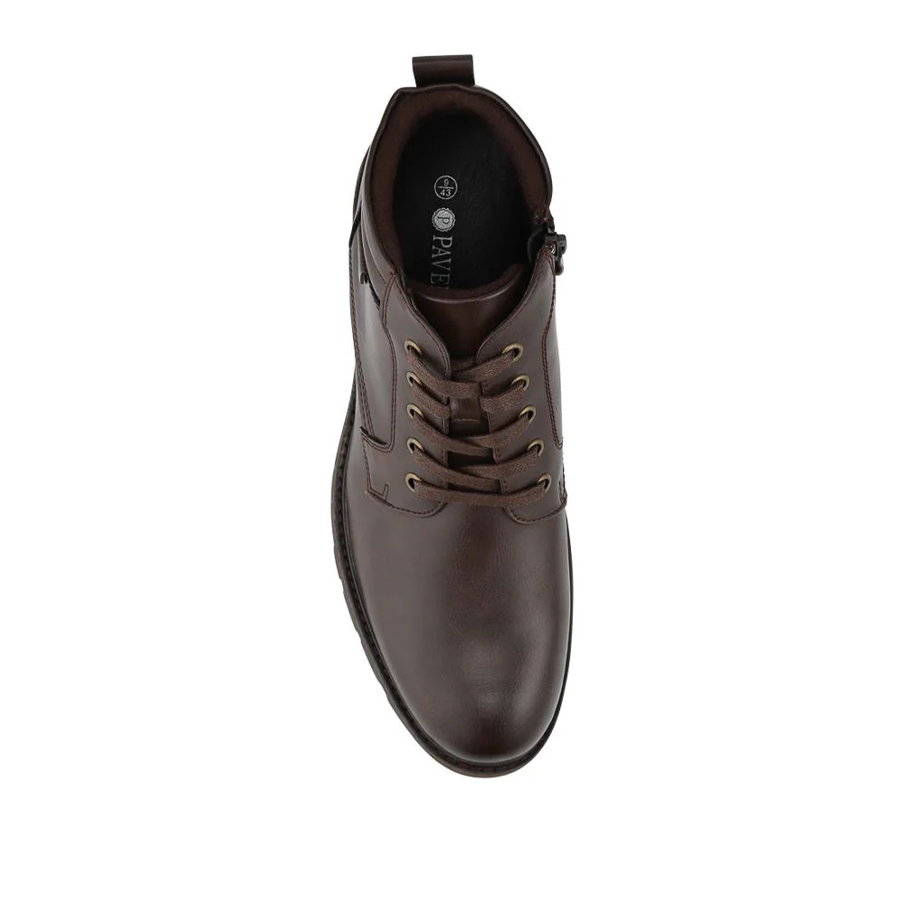 Memory Foam Lace Up Boots With Zip Fastening - JIAHU42000 / 328 612 - Brown - Image 4