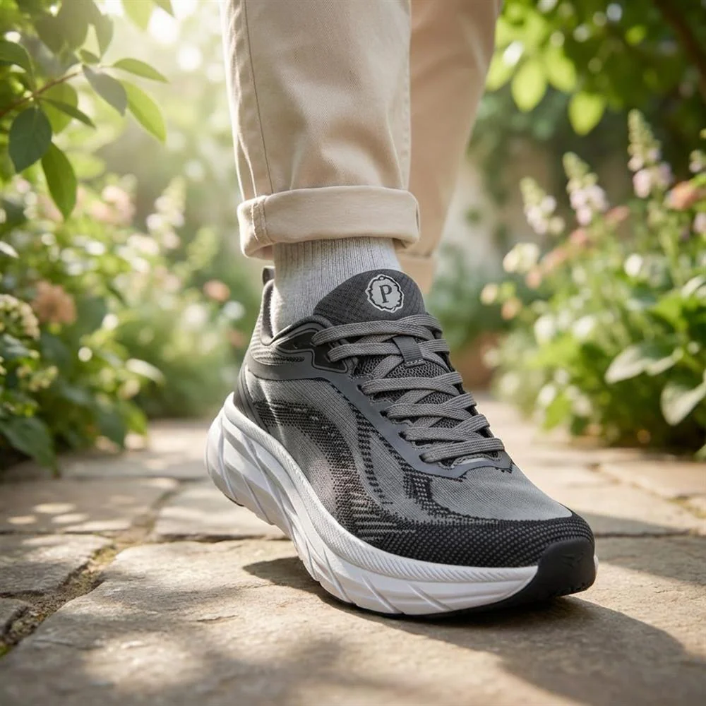 Easy Step In Memory Foam Lace Up Trainers - SUNCH41001 / 327 561 - Grey - Image 2