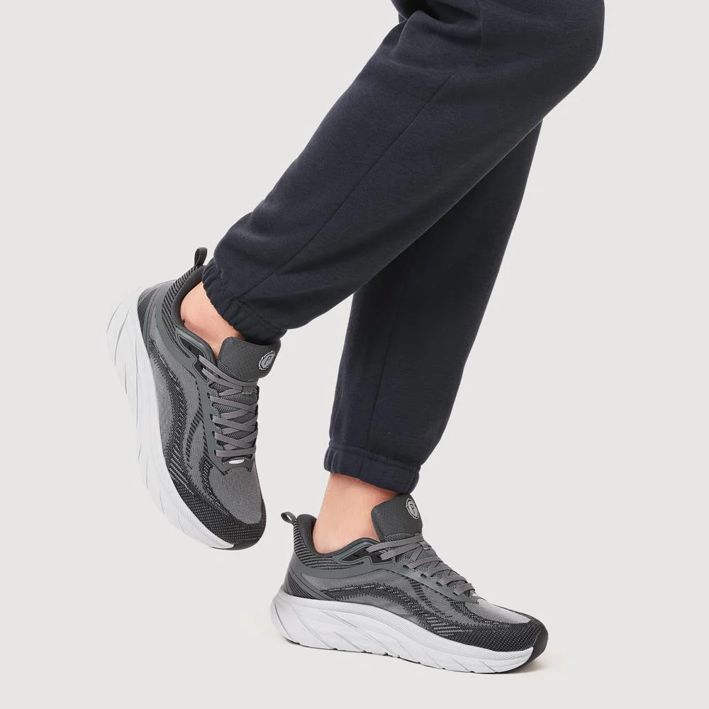 Easy Step In Memory Foam Lace Up Trainers - SUNCH41001 / 327 561 - Grey - Image 6