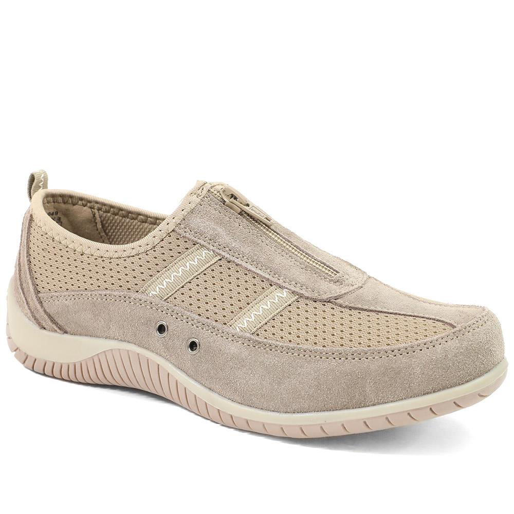 Memory Foam Leather Slip On Trainers - BRK43049 / 329 380