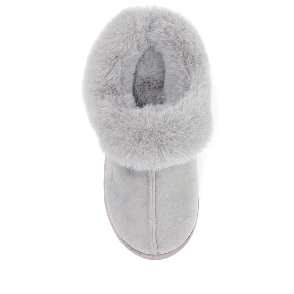 Memory Foam Mule Slippers - QING40036 / 326 295 - Grey - Image 5