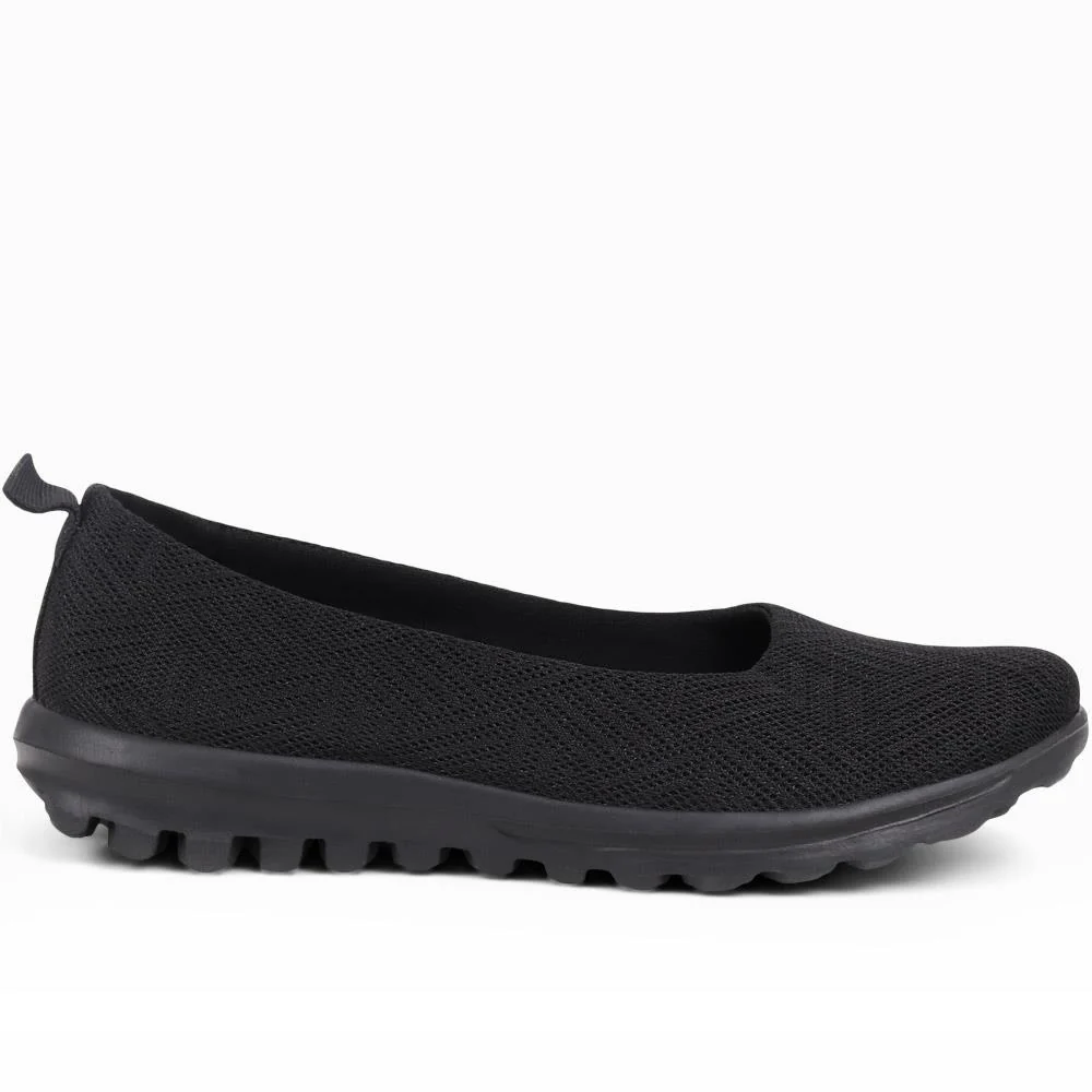 Memory Foam Slip On Shoes - BRK39003 / 325 007 - Black - Image 2