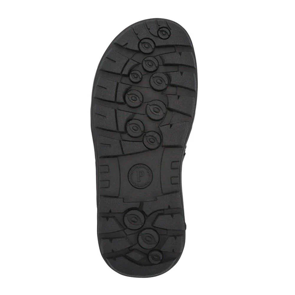 Men's Leather Adjustable Sandals - AATRA41002 / 326 946 - Black - Image 6