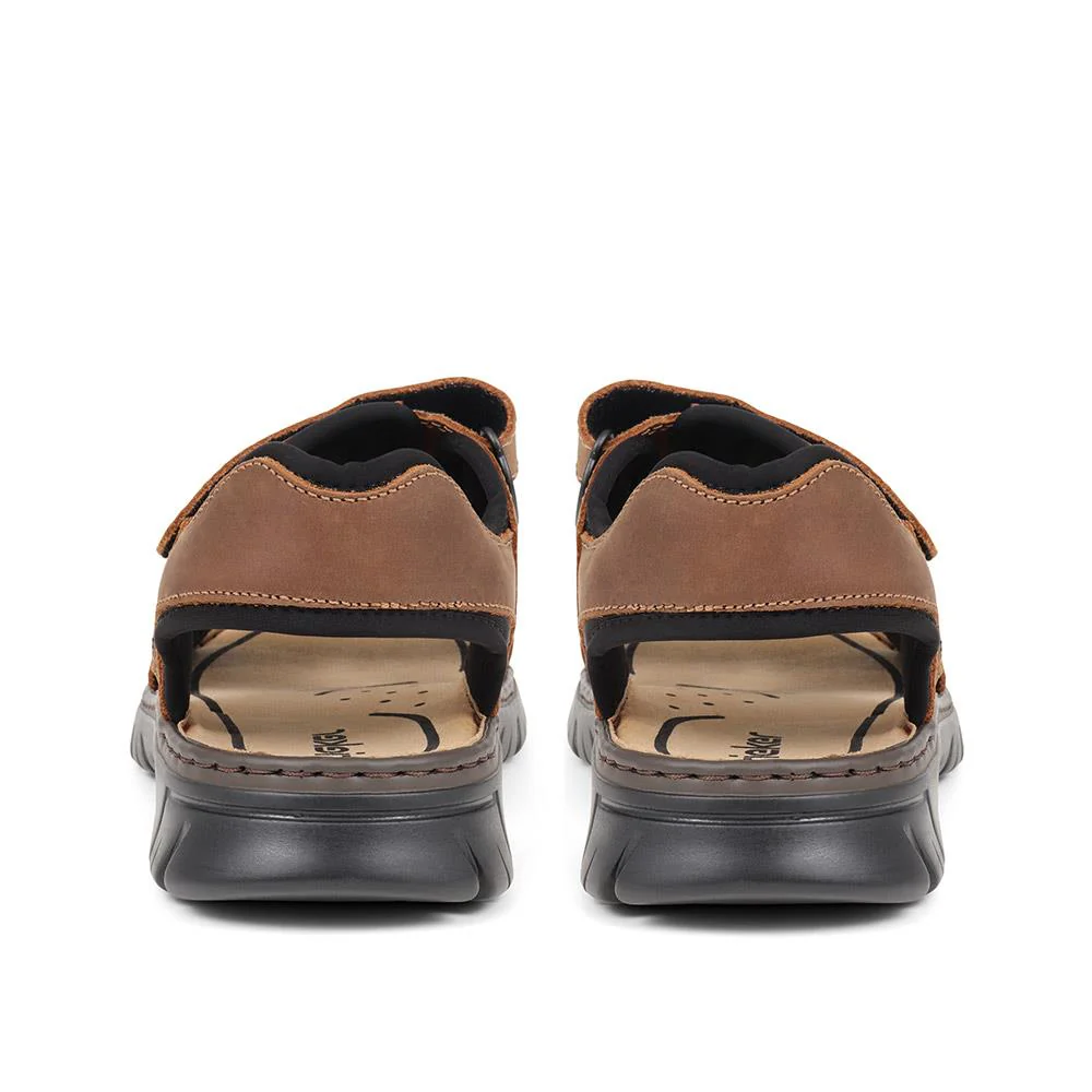 Men's Adjustable Walking Sandals - RKR31587 / 318 773 - Brown - Image 3
