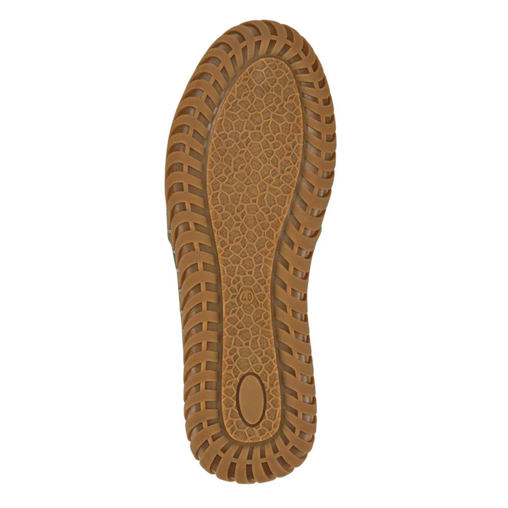 Men's Casual Leather Slip-On Shoes - OZIL41000 / 326 847 - Khaki - Image 5