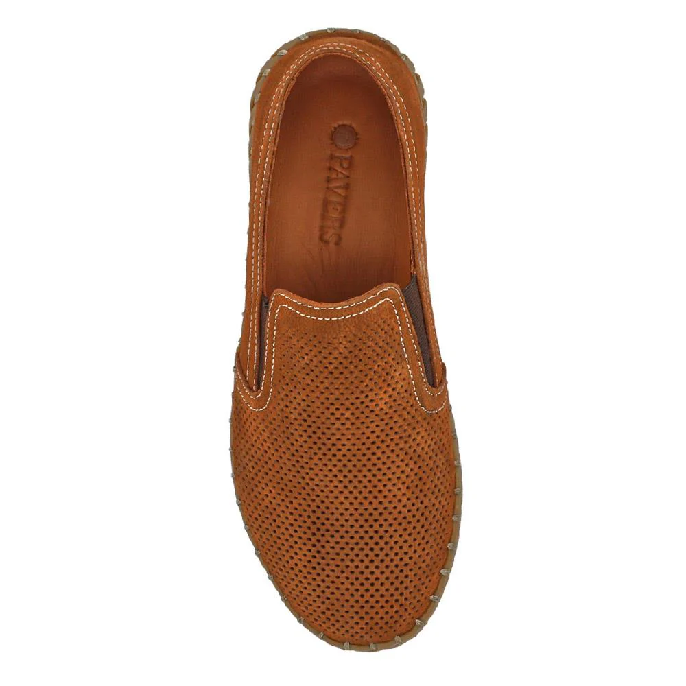 Men's Casual Leather Slip-On Shoes - OZIL41000 / 326 847 - Tan - Image 4