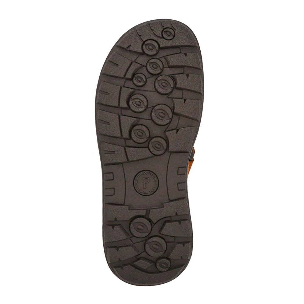 Men's Leather Adjustable Sandals - AATRA41002 / 326 946 - Tan - Image 7