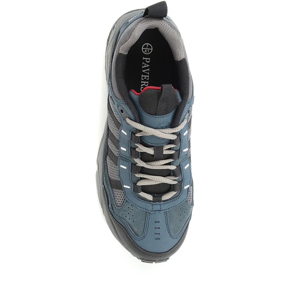 Men's Leather Lace-Up Walking Shoes - SUNT34021 / 321 289 - Navy - Image 4