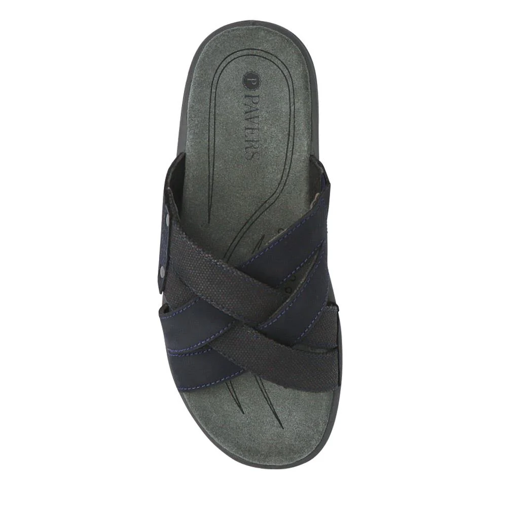 Men's Leather Mules - DDIN41007 / 327 062 - Navy - Image 4