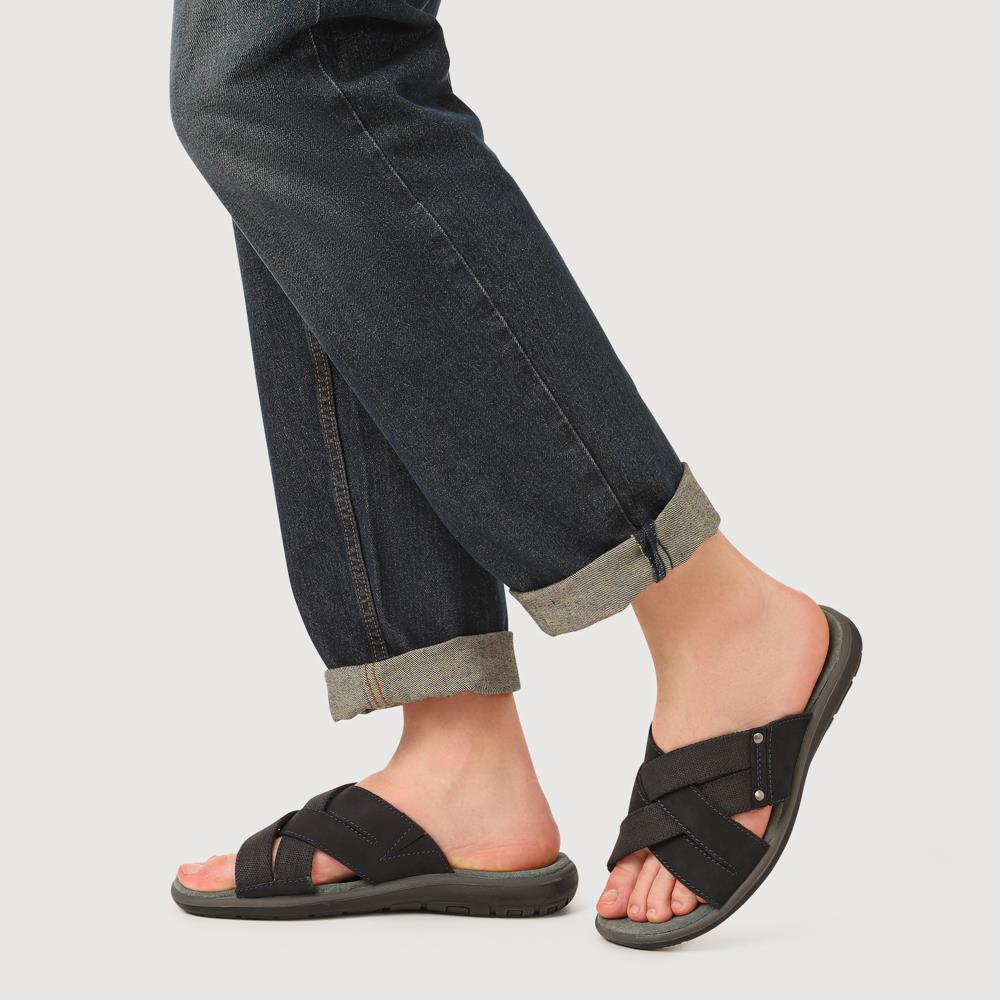 Men's Leather Mules - DDIN41007 / 327 062 - Navy - Image 5
