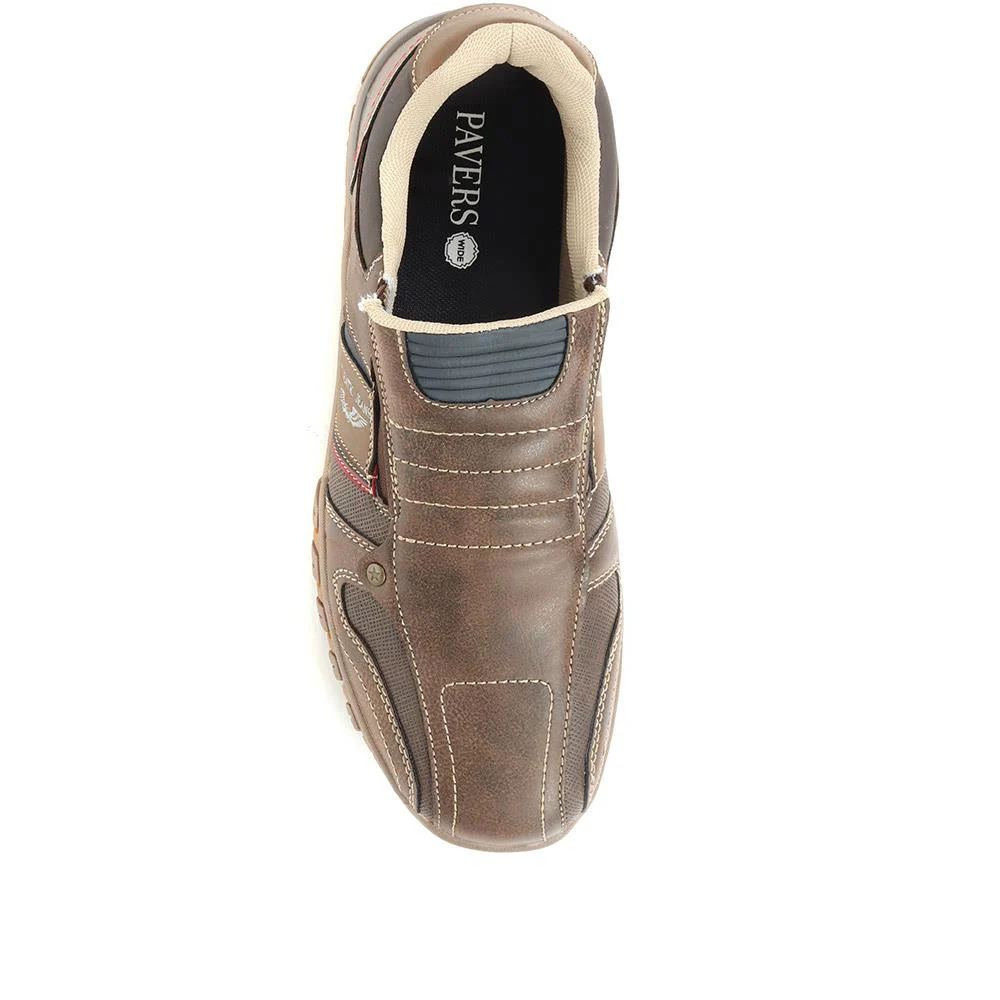 Men's Slip-On Trainers - VSHI32003 / 319 328 - Brown Multi - Image 4