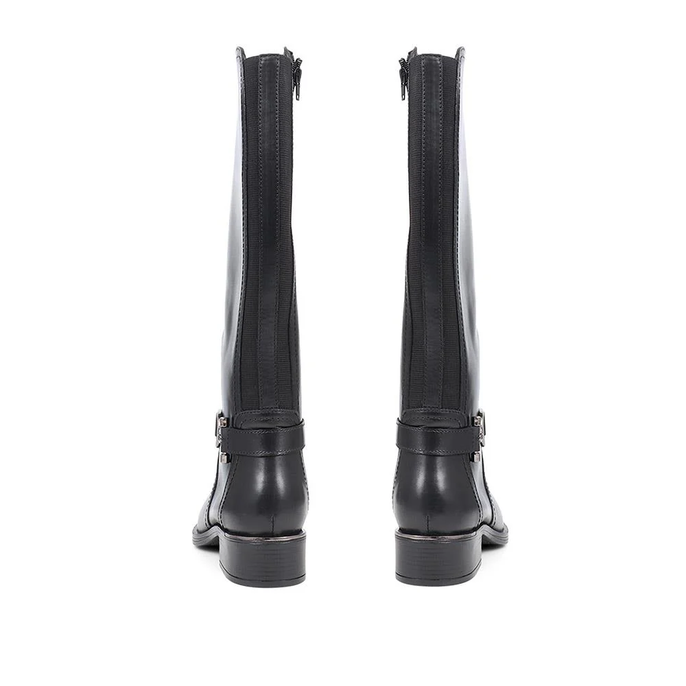 Metal-Detailed Long Boots - SAK38004 / 324 410 - Black - Image 3