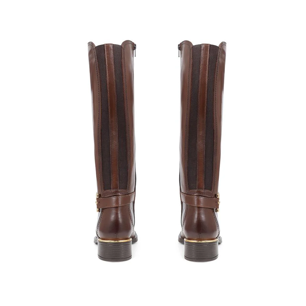Metal-Detailed Long Boots - SAK38004 / 324 410 - Tan - Image 3