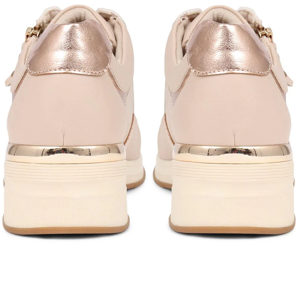 Metallic Accent Wedge Trainers - BELWOIL39019 / 325 106 - Beige - Image 3