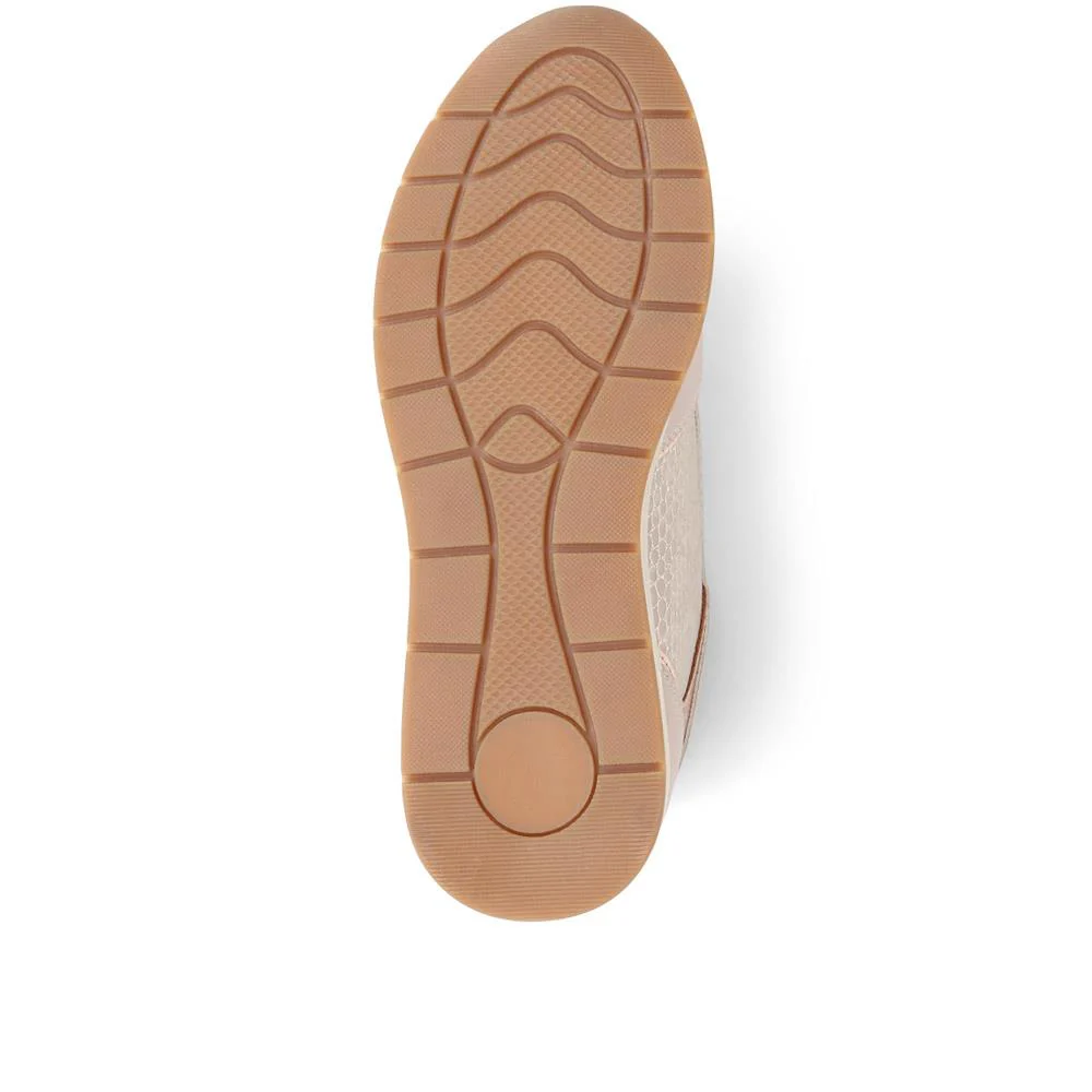 Metallic Accent Wedge Trainers - BELWOIL39019 / 325 106 - Beige - Image 4