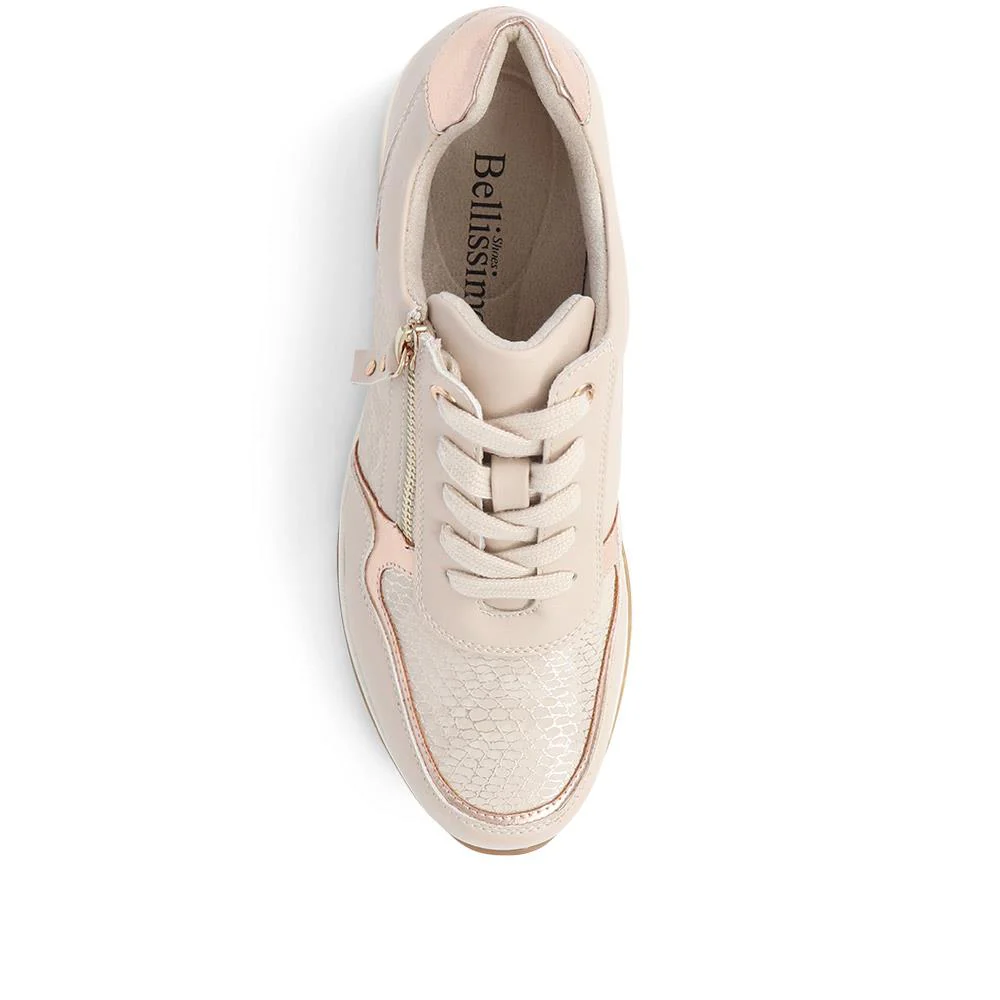 Metallic Accent Wedge Trainers - BELWOIL39019 / 325 106 - Beige - Image 5