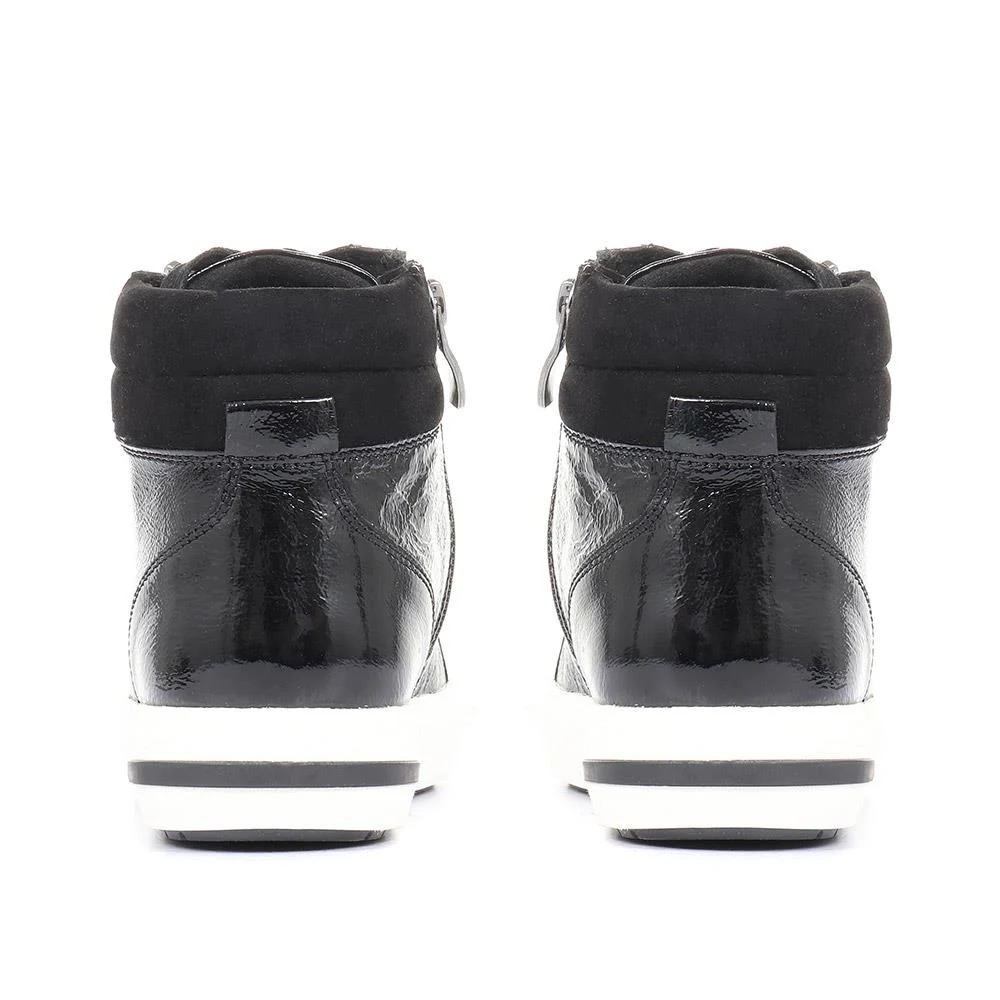 Metallic High Top Trainers - CAPRI34503 / 320 974 - Black - Image 3