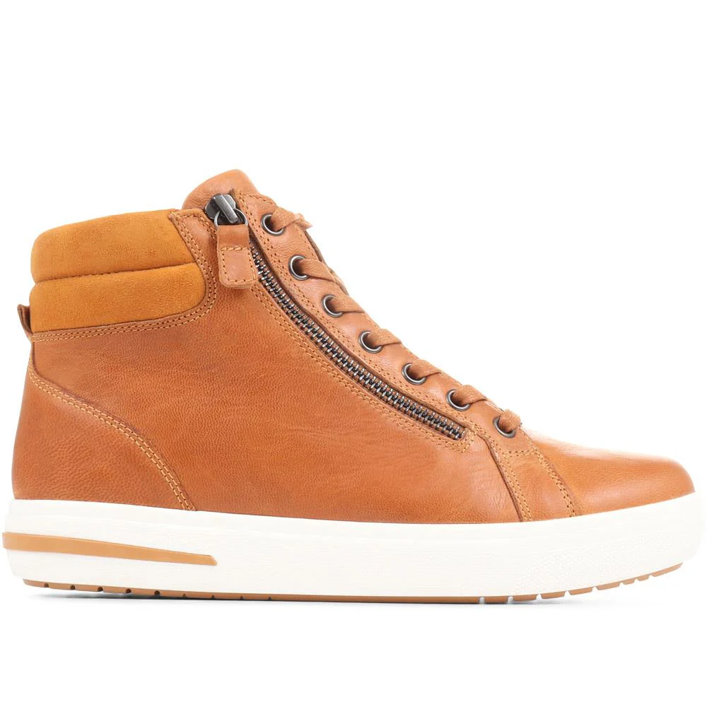 Metallic High Top Trainers - CAPRI34503 / 320 974 - Tan - Image 2