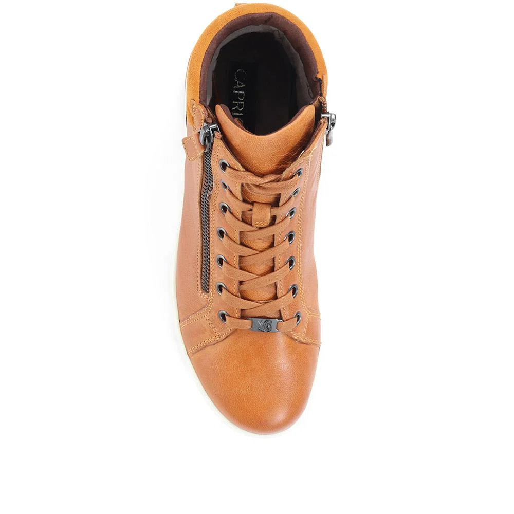 Metallic High Top Trainers - CAPRI34503 / 320 974 - Tan - Image 4