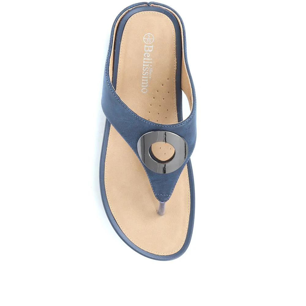 Metallic Toe Post Sandals - BELBAIZH29037 / 315 770 - Navy - Image 5