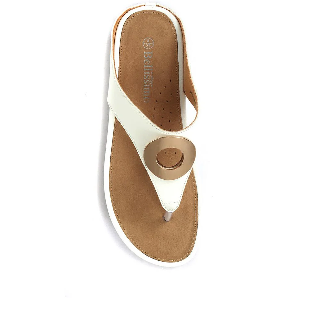 Metallic Toe Post Sandals - BELBAIZH29037 / 315 770 - White - Image 5