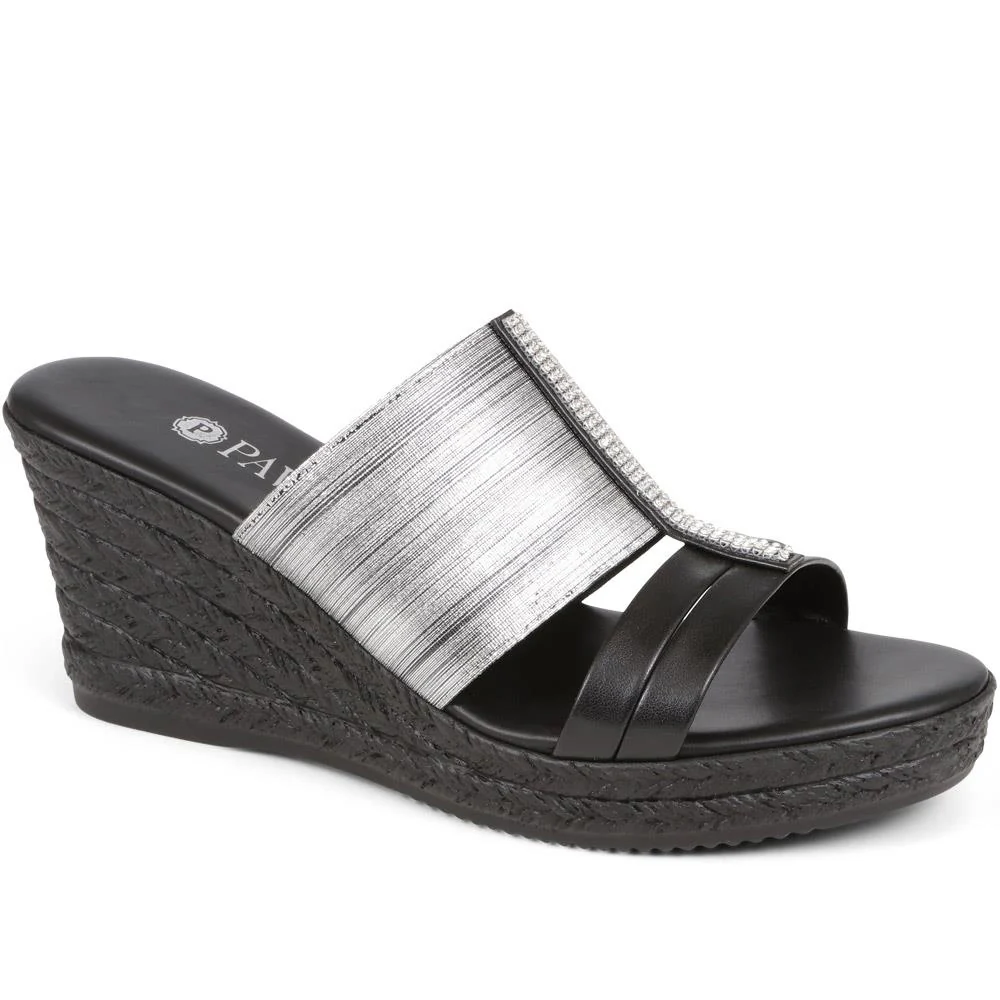Metallic Wedge Espadrilles - CLUBS37003 / 323 836
