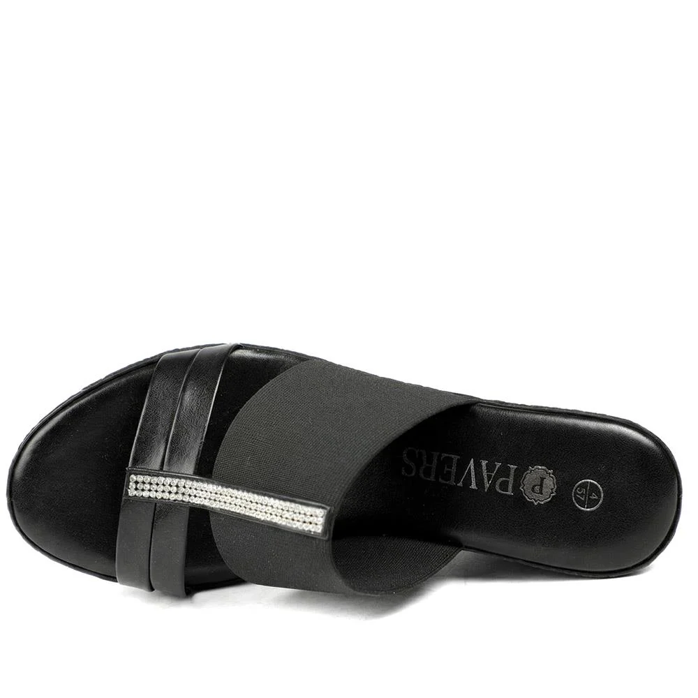 Metallic Wedge Espadrilles - CLUBS37003 / 323 836 - Black - Image 5