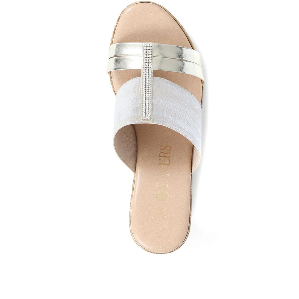 Metallic Wedge Espadrilles - CLUBS37003 / 323 836 - Gold - Image 5