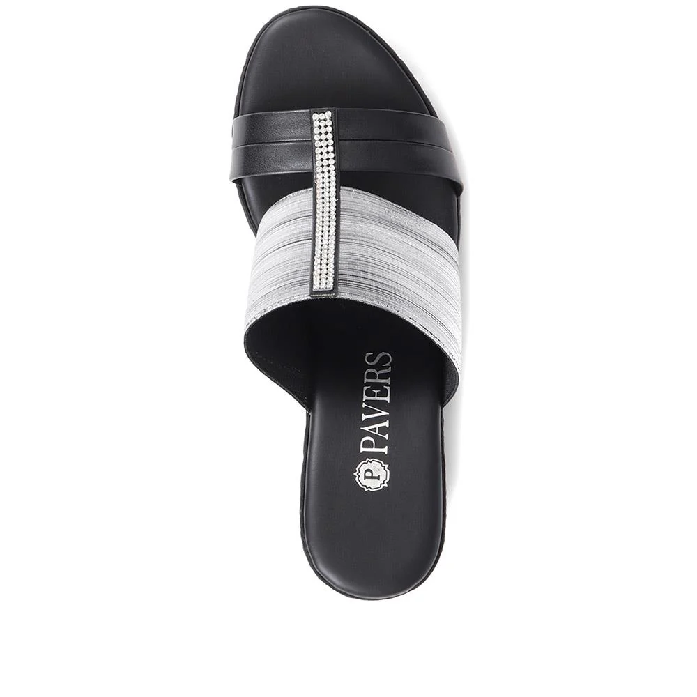 Metallic Wedge Espadrilles - CLUBS37003 / 323 836 - Pewter - Image 4