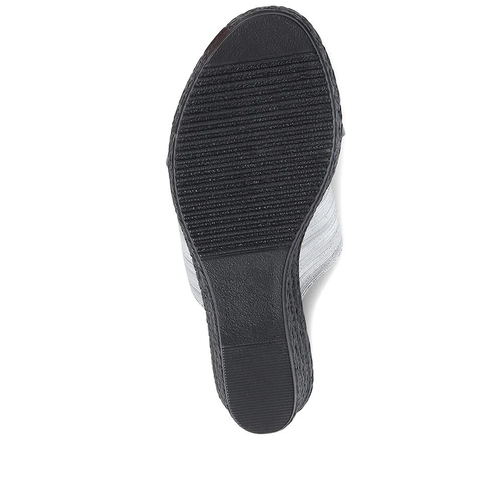 Metallic Wedge Espadrilles - CLUBS37003 / 323 836 - Pewter - Image 5