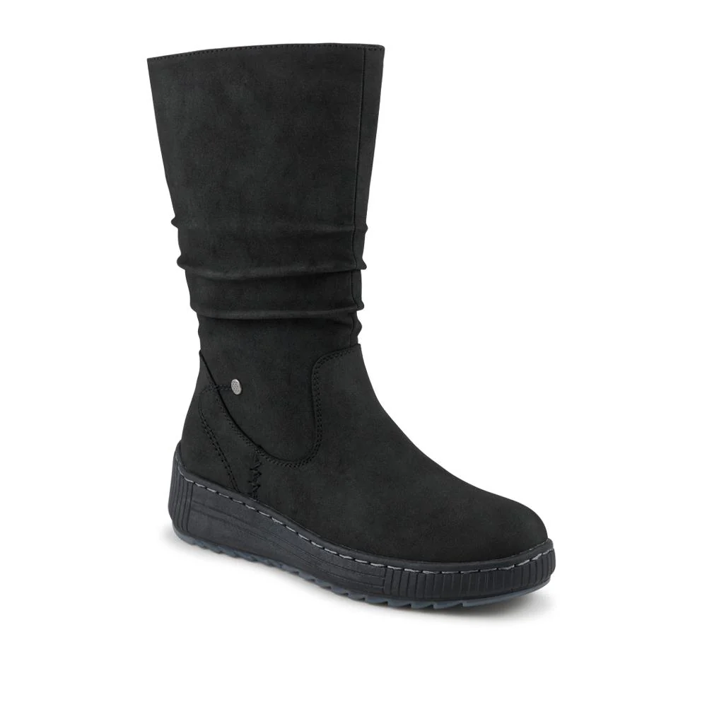 Mid Calf Wedged Slouch Boots - WOIL42052 / 328 495 - Black