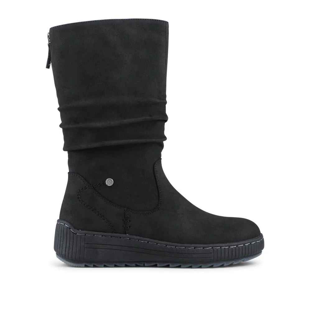 Mid Calf Wedged Slouch Boots - WOIL42052 / 328 495 - Black - Image 2
