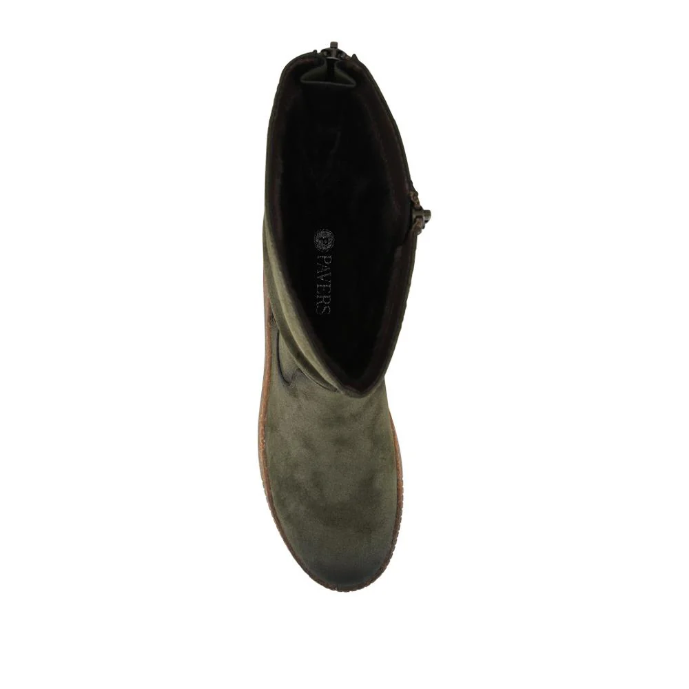 Mid Calf Wedged Slouch Boots - WOIL42052 / 328 495 - Olive - Image 4