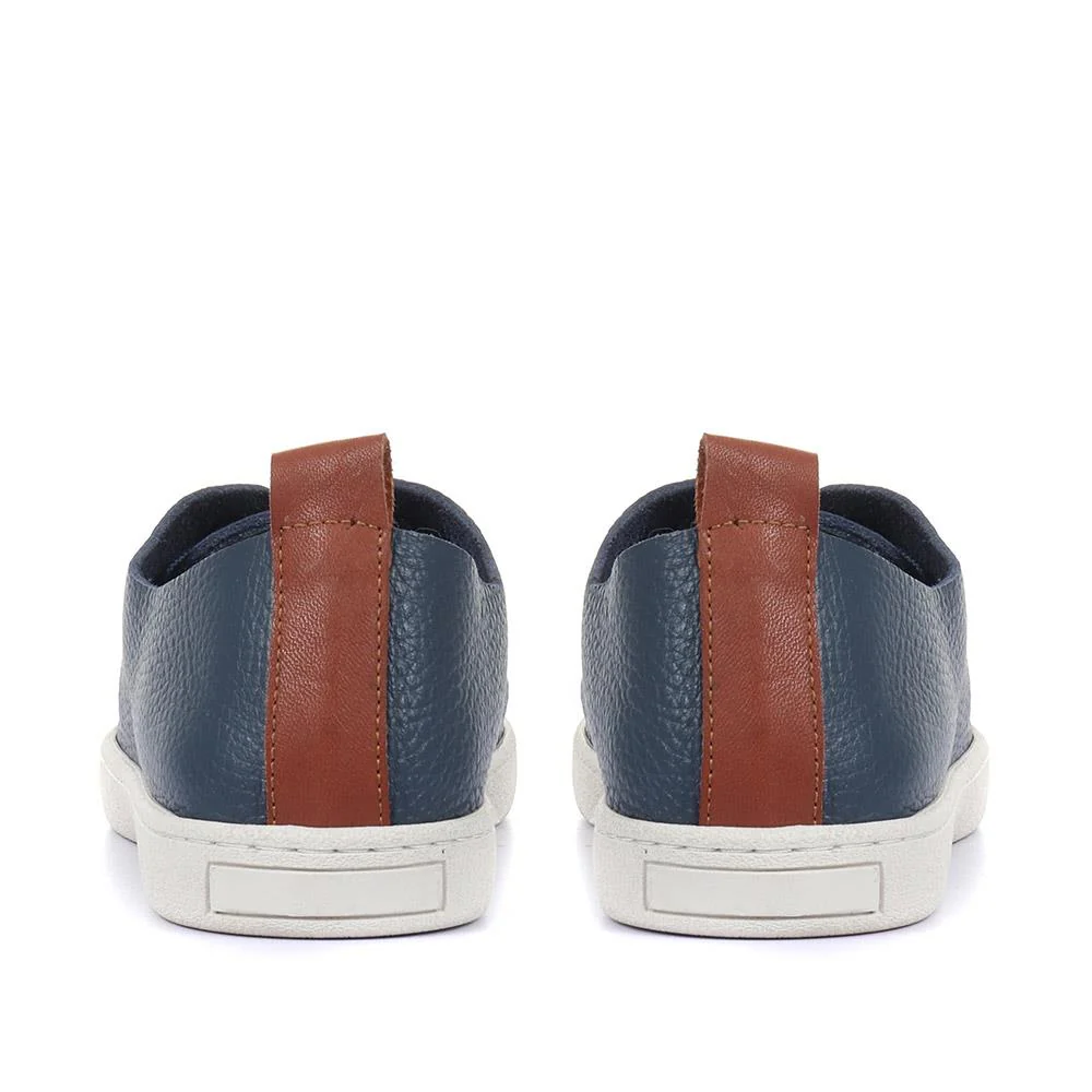 Midwood Women's Leather Trainers - MIDWOOD / 320 084 - Navy - Image 3
