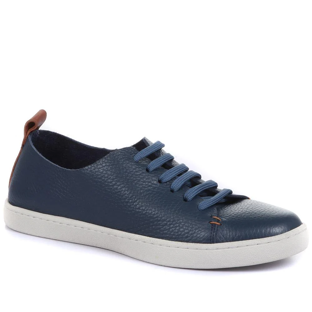 Midwood Women's Leather Trainers - MIDWOOD / 320 084 - Navy