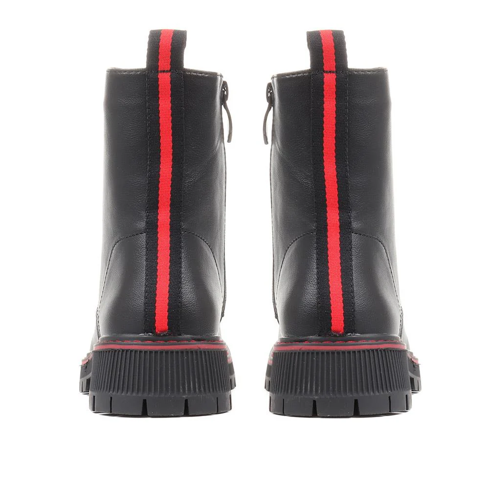 Military-Style Ankle Boots - BELWOIL36005 / 323 052 - Black - Image 3