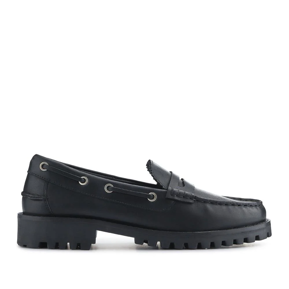 Miuccia Leather Moccasins - MIUCCIA / 327 248 - Black - Image 2