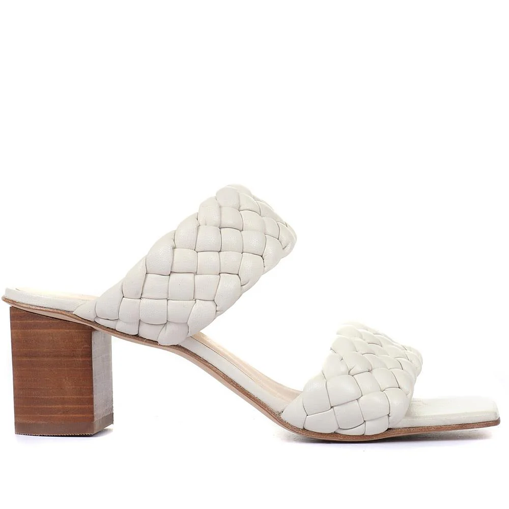 Monte Carlo Block Heeled Mules - MONTECARLO / 319 934 - Cream - Image 2