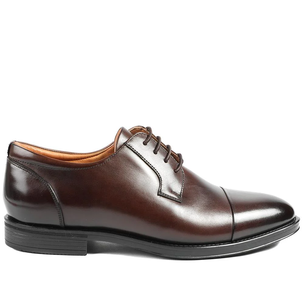 Moore Wide-Fit Leather Derby Shoes - MOORE / 328 098 - Brown - Image 2