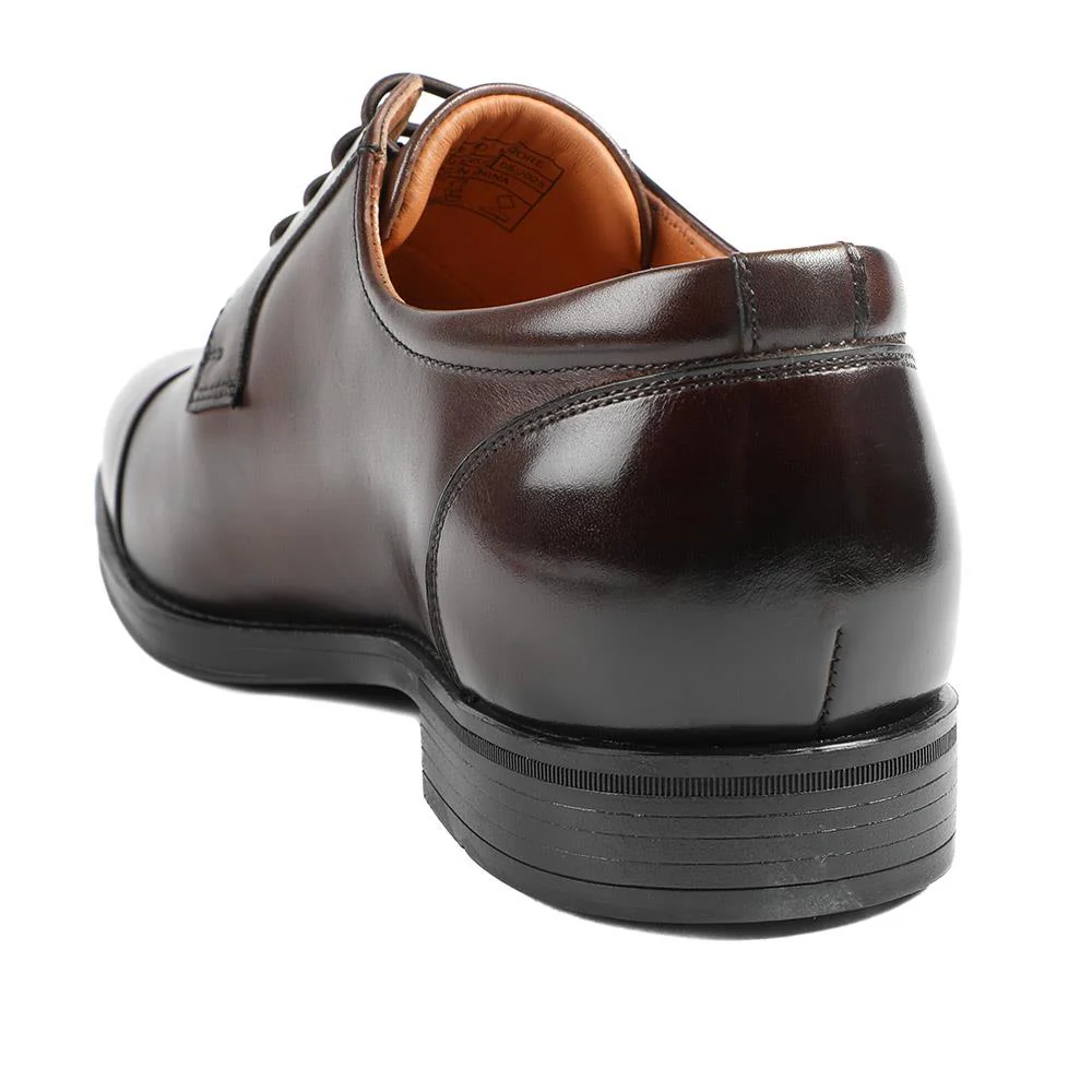 Moore Wide-Fit Leather Derby Shoes - MOORE / 328 098 - Brown - Image 3
